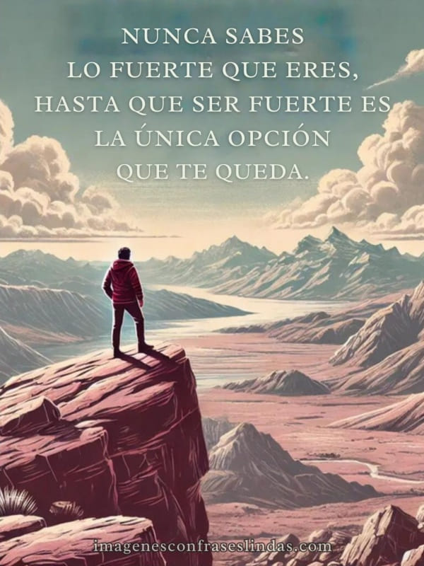 Nunca sabes lo fuerte que eres hasta que ser fuerte es la única opción que te queda